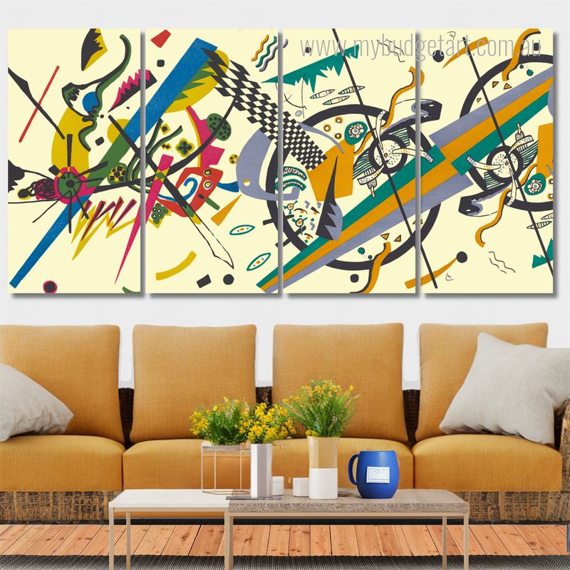 Kleine Welten Abstract Modern Stretched Wall Art Image 4 Piece Canvas Wall Art Set Australia For Living Room
